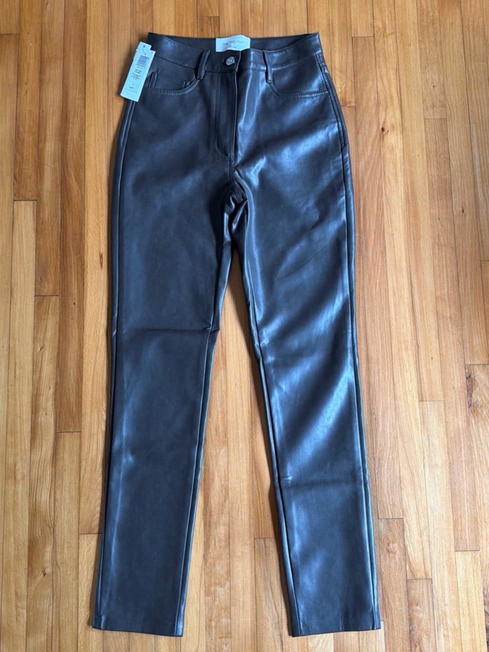 Aritzia Black Faux Leather Skinny Jeans